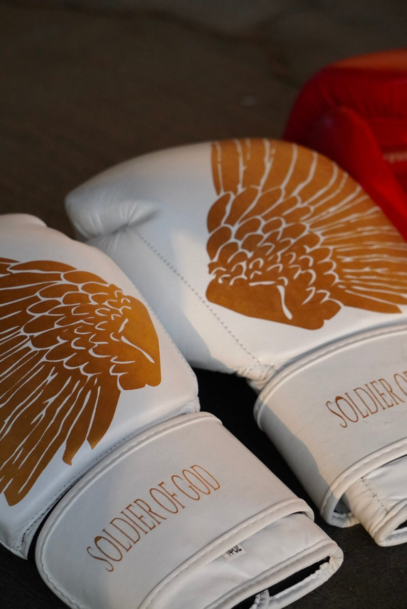 Boxing Gloves  White / Gold